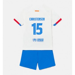 Barcelona Andreas Christensen #15 Udebanesæt Børn 2023-24 Kort ærmer (+ korte bukser)